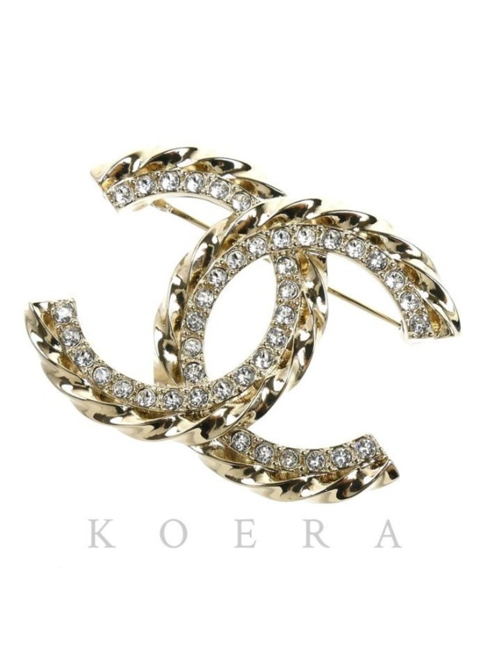 Chanel CC Logo Brooch Rhinestone